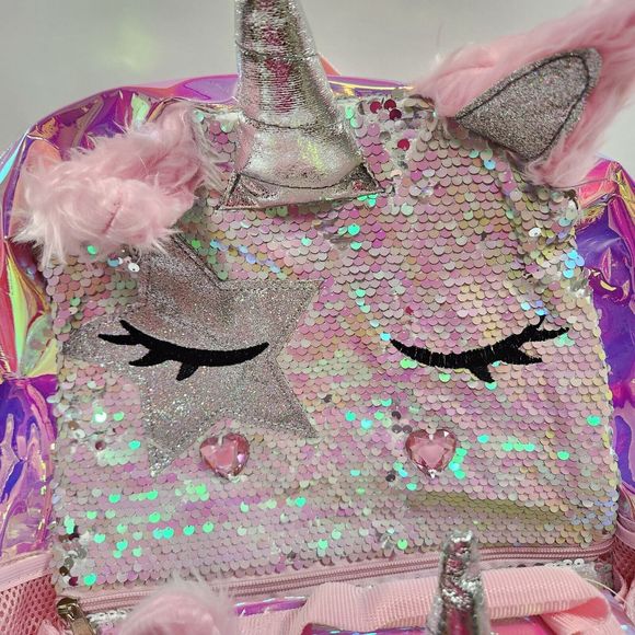 Girls 17" School Backpack with Lunch Bag 2-Piece Set, Pink Multi-Color Unicorn - Picture 6 of 13